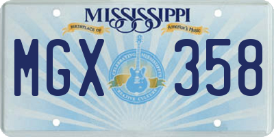 MS license plate MGX358