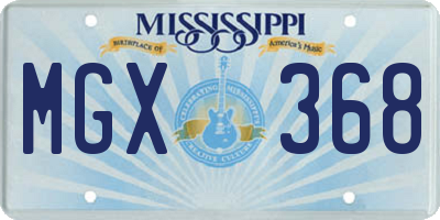 MS license plate MGX368