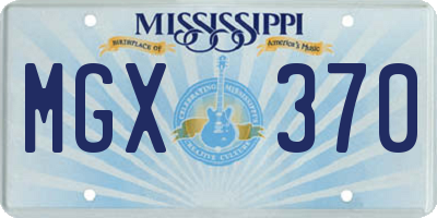 MS license plate MGX370