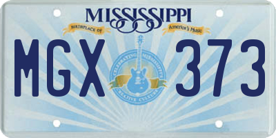MS license plate MGX373