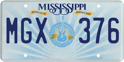 MS license plate MGX376