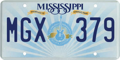 MS license plate MGX379
