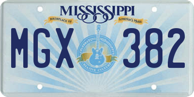 MS license plate MGX382