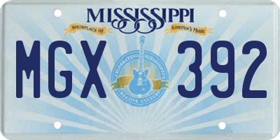 MS license plate MGX392