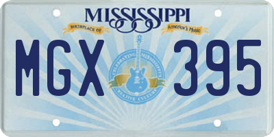 MS license plate MGX395