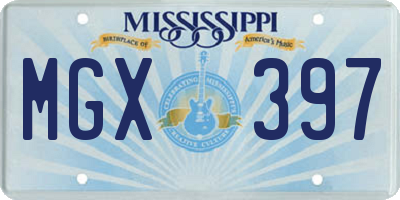 MS license plate MGX397