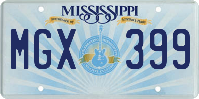 MS license plate MGX399