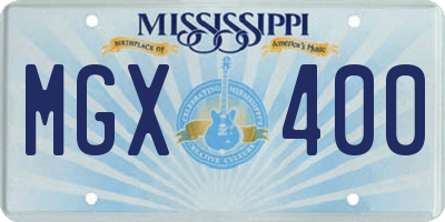 MS license plate MGX400