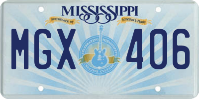 MS license plate MGX406