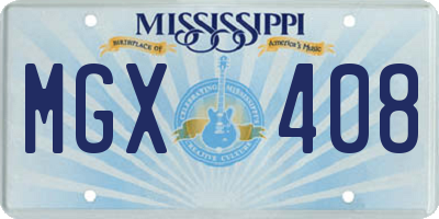 MS license plate MGX408