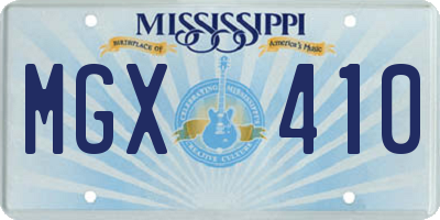 MS license plate MGX410