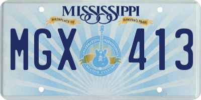 MS license plate MGX413