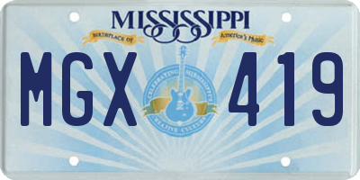 MS license plate MGX419