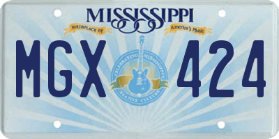 MS license plate MGX424