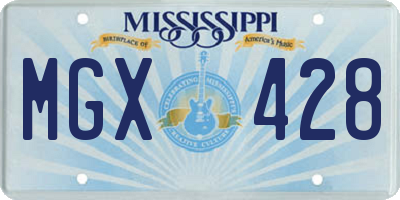 MS license plate MGX428