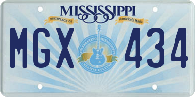 MS license plate MGX434