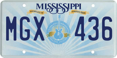 MS license plate MGX436