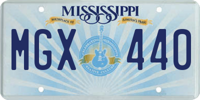 MS license plate MGX440