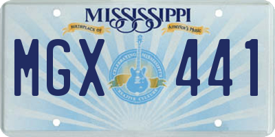MS license plate MGX441