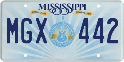 MS license plate MGX442