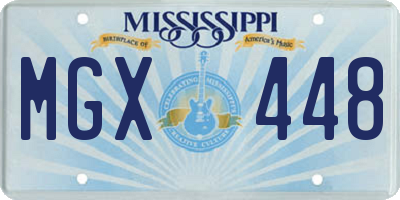 MS license plate MGX448