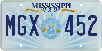 MS license plate MGX452