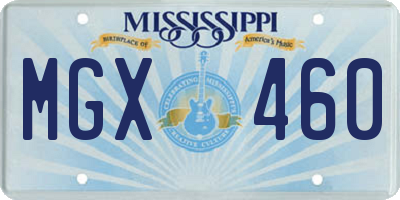 MS license plate MGX460