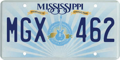 MS license plate MGX462