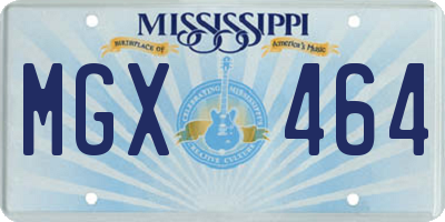 MS license plate MGX464