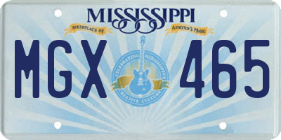 MS license plate MGX465