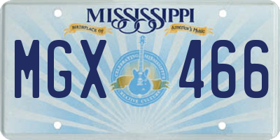 MS license plate MGX466