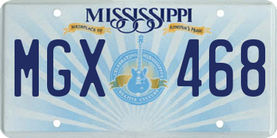 MS license plate MGX468