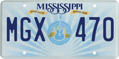 MS license plate MGX470