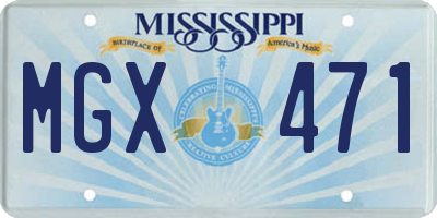 MS license plate MGX471