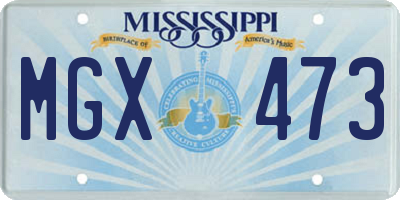 MS license plate MGX473