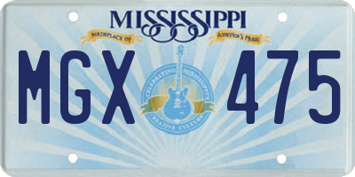 MS license plate MGX475