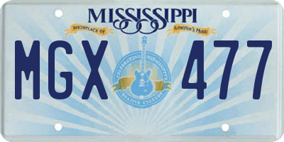 MS license plate MGX477
