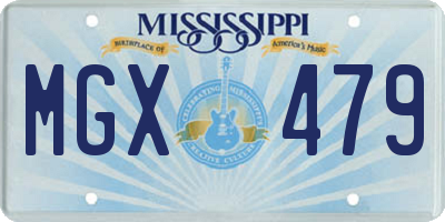 MS license plate MGX479