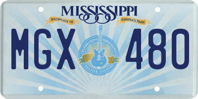MS license plate MGX480