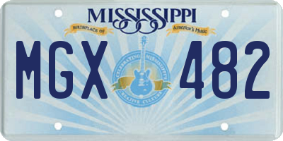 MS license plate MGX482