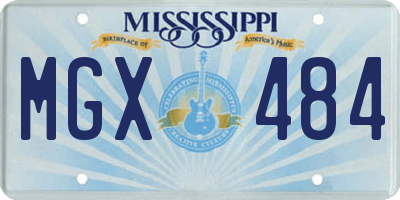 MS license plate MGX484