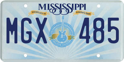MS license plate MGX485