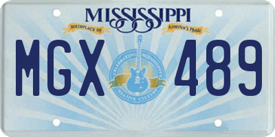 MS license plate MGX489