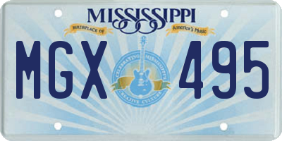 MS license plate MGX495