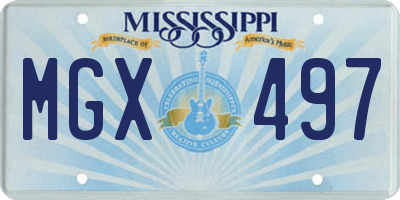 MS license plate MGX497