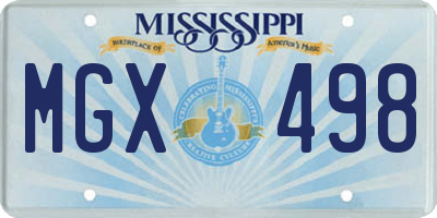 MS license plate MGX498