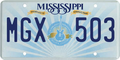 MS license plate MGX503
