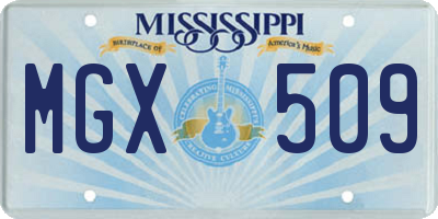 MS license plate MGX509