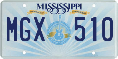 MS license plate MGX510