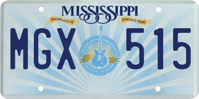 MS license plate MGX515